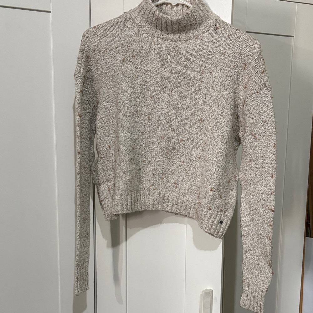 American Eagle Outfitters Oatmeal Speckled Turtleneck Sweater
